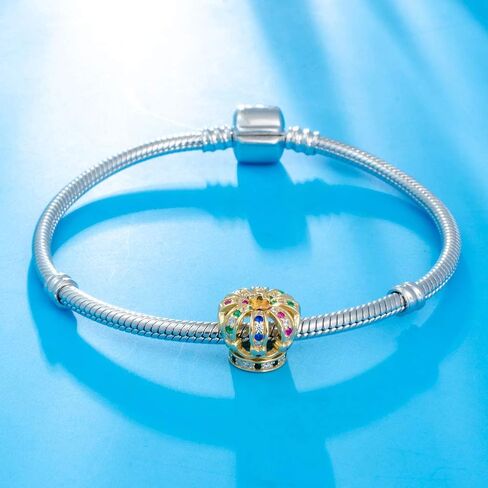 Golden Crown Pendant Charm 925 Sterling Silver Beads Fit European Bracelet (Color) in Saudi Arabia