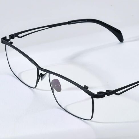 FONEX Pure Titanium Glasses Frame Men Square Magnet Clip On Eyeglasses with Polarized and Night Vision Lens in Kuwait