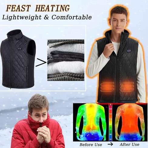 Deceny CB Heated Vest for Men Women, Heated Vest with Battery Pack Included Rechargeable, Electric Heated Jacket for Hunting Camping（Dark black,XL）, Dark Black, XL in Kuwait