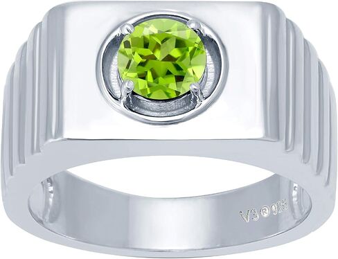 Sterling Silver with Natural Choice of Gemstone Solitaire Ring for Men's in Saudi Arabia