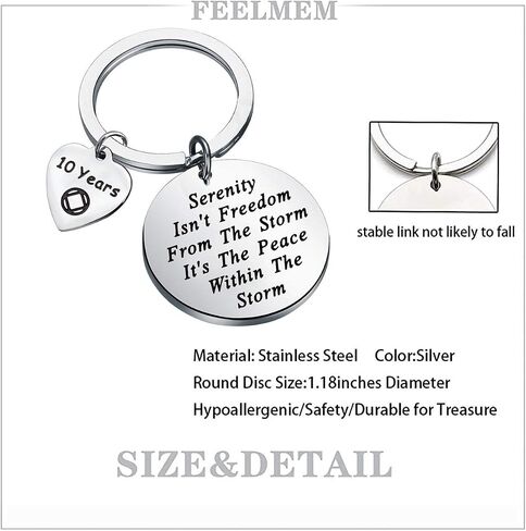 FEELMEM NA Recovery Gift 1 Year 18 Months 2 Years 3 Years NA Sobriety Anniversary Keychain NA Recovery Gift in Saudi Arabia