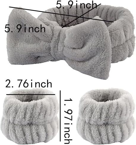 Skincare Wristbands and Headbands for Washing Face Spa Headband for Washing Face for Women Girls Makeup Headband for Washing Face for Girls Women Wrist Towels for Washing Face and Headband in Saudi Arabia