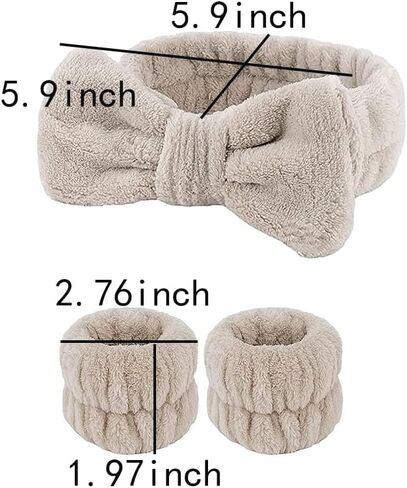 Skincare Wristbands and Headbands for Washing Face Spa Headband for Washing Face for Women Girls Makeup Headband for Washing Face for Girls Women Wrist Towels for Washing Face and Headband in Saudi Arabia