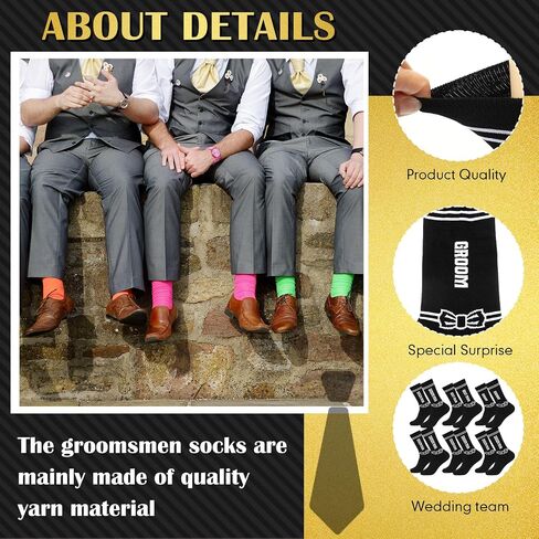 Suclain Set of 6 Groomsmen Gifts 6 Pieces Tuxedo Gift Bag 6 Pairs Sunglasses 6 Pairs Socks 6 Pieces Tumbler for Groomsmen Proposal Wedding Bachelor Party in Saudi Arabia