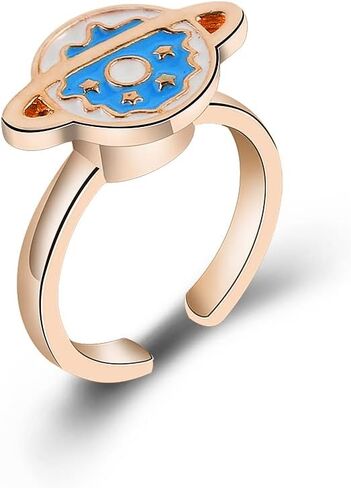 COLORFUL BLING Cute Cartoon Spinner Strawberry Planets Flowers Rings for Little Girls Adjustable Fidget Rotating Lovely Mushroom Ring Anxiety Women Jewelry in Saudi Arabia