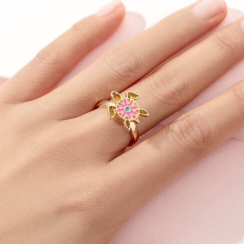 COLORFUL BLING Cute Cartoon Spinner Strawberry Planets Flowers Rings for Little Girls Adjustable Fidget Rotating Lovely Mushroom Ring Anxiety Women Jewelry in Saudi Arabia