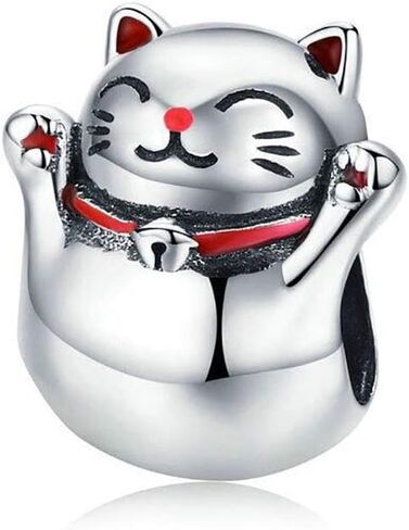 Love Cat Charm Lucky Cats Charms 925 Sterling Silver Cute Charm Pet Kitten Animal Charms for Cat Lovers in Saudi Arabia