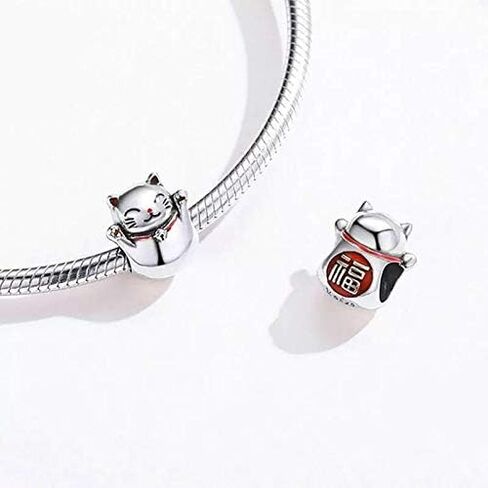 Love Cat Charm Lucky Cats Charms 925 Sterling Silver Cute Charm Pet Kitten Animal Charms for Cat Lovers in Saudi Arabia