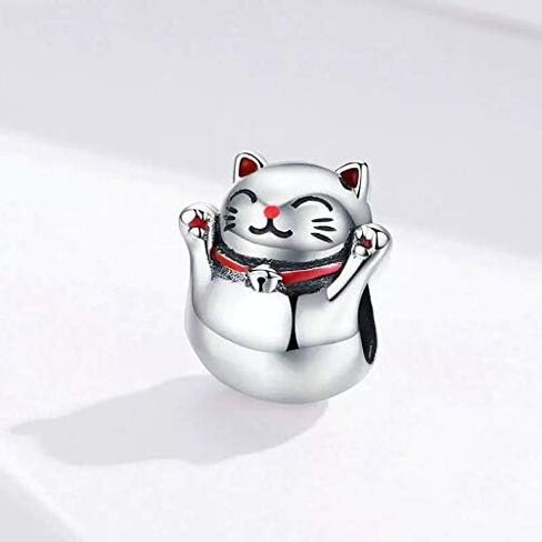 Love Cat Charm Lucky Cats Charms 925 Sterling Silver Cute Charm Pet Kitten Animal Charms for Cat Lovers in Saudi Arabia
