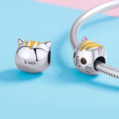 Love Cat Charm Lucky Cats Charms 925 Sterling Silver Cute Charm Pet Kitten Animal Charms for Cat Lovers in Saudi Arabia