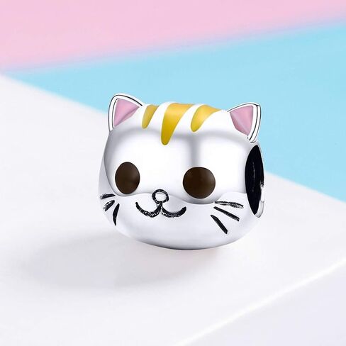 Love Cat Charm Lucky Cats Charms 925 Sterling Silver Cute Charm Pet Kitten Animal Charms for Cat Lovers in Saudi Arabia
