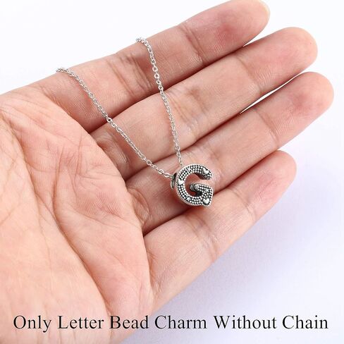 Sllaiss 925 فضة حرف الخرز سحر للنساء الرجال الذهب الأبيض مطلي ستار القلب الأولي حبة الأبجدية A-Z in Kuwait