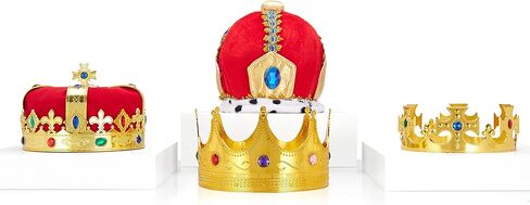 مجموعة من 4 قطع تاج ملكة وتاج الحرباء الكوني، مكونة من 3 قطع تاج ذهبي متنوع وتاج ملكي ملكي، إكسسوارات أزياء للحفلات in Kuwait