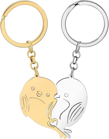 RAIDIN Valentines Day Gifts for Him Her Cute Bunny Cat Dog Dolphin Bird Couple Keychain Keyring for Boyfriend Girlfriend in Kuwait