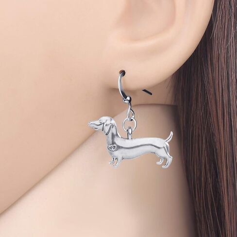 LONYOO Vintage Dachshund Earrings Dog Gifts for Women Girls Lovers Antique Zinc Alloy Pets Jewelry Creative Puppy Charms in Saudi Arabia