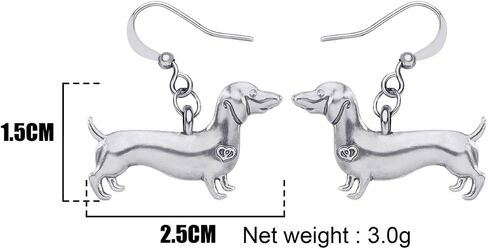 LONYOO Vintage Dachshund Earrings Dog Gifts for Women Girls Lovers Antique Zinc Alloy Pets Jewelry Creative Puppy Charms in Saudi Arabia