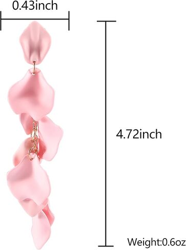 Long Statement Red Acrylic Rose Earrings for Women and Girls, Dangle Neon Mexican Tropical Hawaiian Costume Flower Floral Earring Jewelry Drop Fashion Large Lightweight in Saudi Arabia