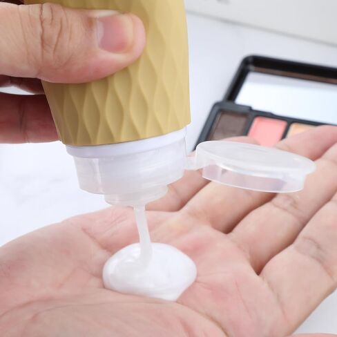 زجاجات Gemice بحجم السفر لمستلزمات النظافة، زجاجات سفر محمولة سعة 3 أونصة معتمدة من إدارة أمن المواصلات الأمريكية، حاويات بحجم مناسب للسفر ومضادة للتسرب وقابلة للعصر، ملحقات السفر لوشن الشامبو والبلسم (4 عبوات) in Kuwait