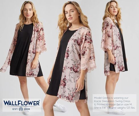 WallFlower Women's Sleeveless Swing Dress & Printed Kimono Set in Kuwait