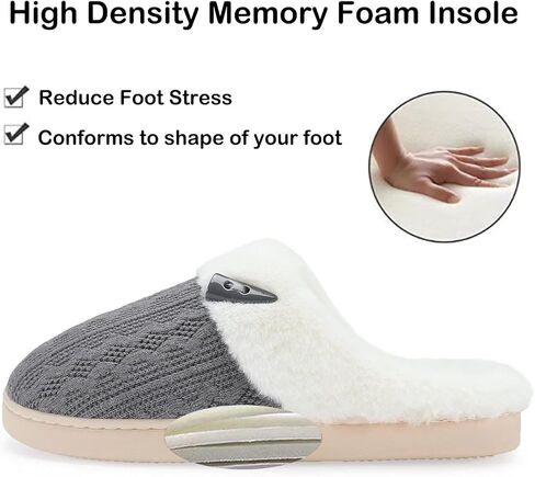 TUOBUQU شبشب نسائي مريح من الإسفنج الذكي شبشب منزلي دافئ من القطيفة للاستخدام الداخلي والخارجي لغرفة النوم مع بطانة من الفرو in Kuwait