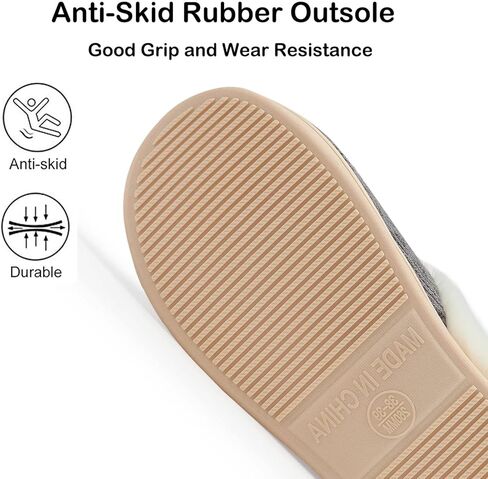 TUOBUQU شبشب نسائي مريح من الإسفنج الذكي شبشب منزلي دافئ من القطيفة للاستخدام الداخلي والخارجي لغرفة النوم مع بطانة من الفرو in Kuwait