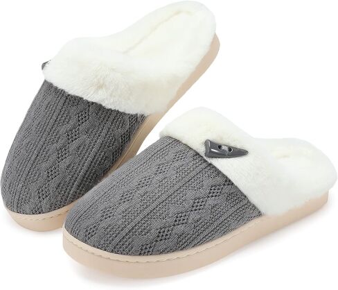 TUOBUQU شبشب نسائي مريح من الإسفنج الذكي شبشب منزلي دافئ من القطيفة للاستخدام الداخلي والخارجي لغرفة النوم مع بطانة من الفرو in Kuwait