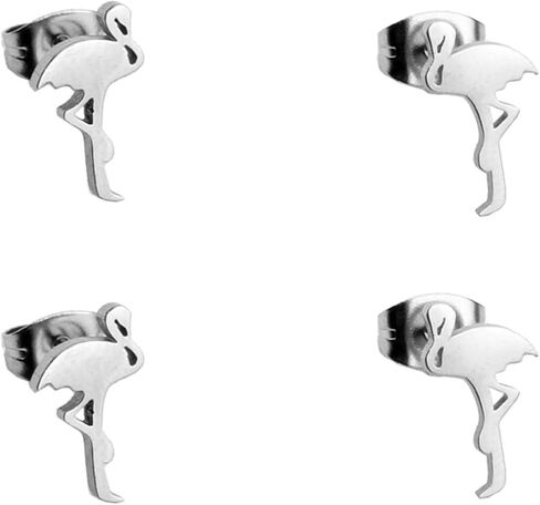 أقراط فلامينجو مرصعة بزوجين من الفولاذ المقاوم للصدأ أقراط فلامينجو استوائية رائعة للفتيات الصديقات والنساء in Kuwait