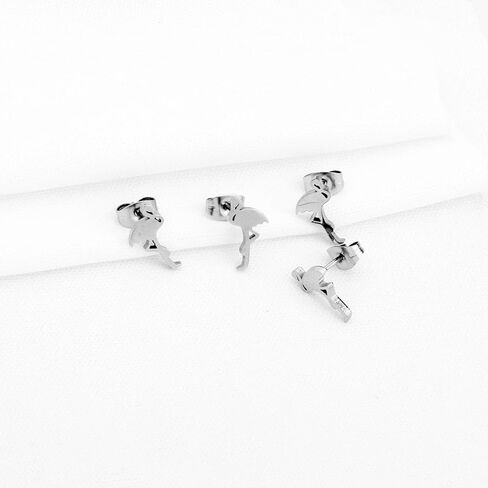 أقراط فلامينجو مرصعة بزوجين من الفولاذ المقاوم للصدأ أقراط فلامينجو استوائية رائعة للفتيات الصديقات والنساء in Kuwait