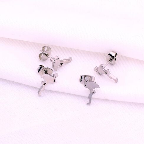 أقراط فلامينجو مرصعة بزوجين من الفولاذ المقاوم للصدأ أقراط فلامينجو استوائية رائعة للفتيات الصديقات والنساء in Kuwait