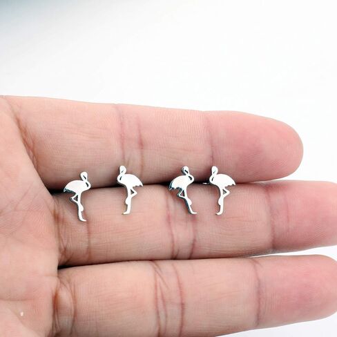 أقراط فلامينجو مرصعة بزوجين من الفولاذ المقاوم للصدأ أقراط فلامينجو استوائية رائعة للفتيات الصديقات والنساء in Kuwait