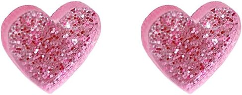 Cute Pink Heart Love Glitter Stud Earrings for Women Girls Dainty Hypoallergenic Acrylic Y2K Valentine's Day Studs Fashion Jewelry Party Birthday Holiday Gift Her in Saudi Arabia