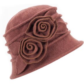 1920s Gatsby Womens Flower Wool Warm Beanie Bow Hat Cap Crushable A287