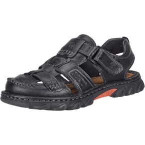 CAMEL CROWN Men's Leather Sandals Closed toe Fishermen Sandal Comfortable for Hiking Beach Walking Summer Shoes Size7-12