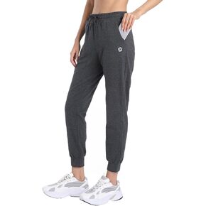 S Spowind Women's Cotton Jogger Sweat Pants with Pockets Lightweight Tapered Track Sweatpants for Running Yoga Lounge
