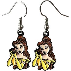 Cartoon Sleeping Beauty Snow Whit Littl Mermaid Beauty and Beast Brav Moana Earrings Stud