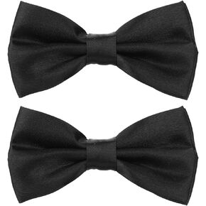 Yolev Black Bow Tie for Boy, Men Adjustable Pre-tied Bow Ties Set, Gift Idea for Adults & Children Classic Adjustable Bow Tie