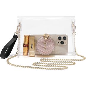 YikuStyle Clear Purse Stadium Approved,Small Clear Crossbody Bag for Women,See Through Handbag Clutch Shoulder Bag