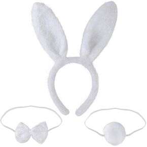 مجموعة ازياء تنكرية على شكل ارنب وعصابة راس وذيل وفيونكة لعيد الفصح والهالوين والحفلات التنكرية in Kuwait