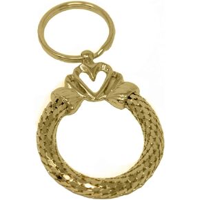 Vintage Gold Large Heart Metal Mesh Jewelry Keychain in Saudi Arabia