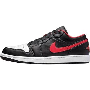 Jordan Men's Air Jordan 1 Low Sneaker, Black/Fire Red-white, 13 in Saudi Arabia
