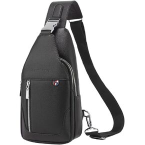 حقيبة كتف جلدية من Leathario للرجال على الصدر حقيبة كتف صغيرة حقيبة يومية متعددة الأغراض للسفر كاجوال in Kuwait