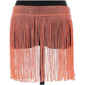 Yokawe Crystal Tassel Skirts Rhinestone Hip Waist Body Chain Nightclub Rave Party Belly Dance Skirt for Women