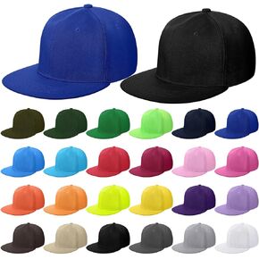 24 Pcs Classic Snapback Hats Baseball Cap Hip Hop Style Flat Bill Hats for Men Women Adjustable Trucker Hat Unisex Sport Cap, 24 Solid Colors in Kuwait