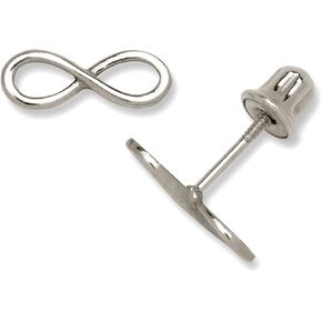 Jewelryweb – 14k Solid Gold Infinity Stud Earrings – Infinity Ribbon Screw Back Earrings – 3mm x 8mm – Hypoallergenic – Cartilage Earrings in Saudi Arabia