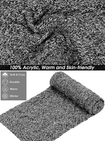 URATOT 4 Packs Winter Warm Set Knitted Pompom Hat Scarf Touch Screen Gloves Ear Warmer 4 In 1 Set for Men or Women in Saudi Arabia