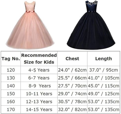 Big Girl Flower Lace Princess Tulle Long Dress for Kids Prom Formal Pageant Dance Gown in Kuwait