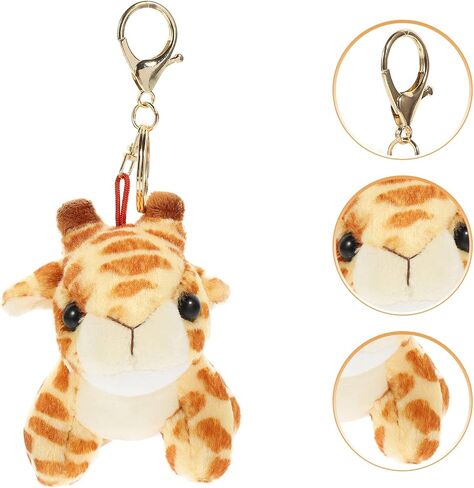 Toyvian Giraffe Keychains Plush Animals Keyring Stuffed Pet Animals Keychain Charm Handbag Pendant for Bag Purse Wallet in Saudi Arabia