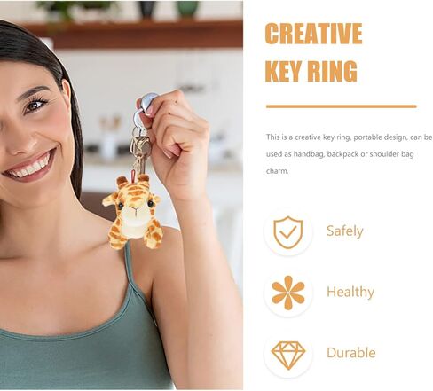 Toyvian Giraffe Keychains Plush Animals Keyring Stuffed Pet Animals Keychain Charm Handbag Pendant for Bag Purse Wallet in Saudi Arabia