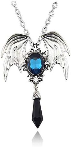 Yissw Halloween Retro Animal Bat Wing Crystal Pendant for Women Girls Western Style Geometry Gothic Necklace in Kuwait