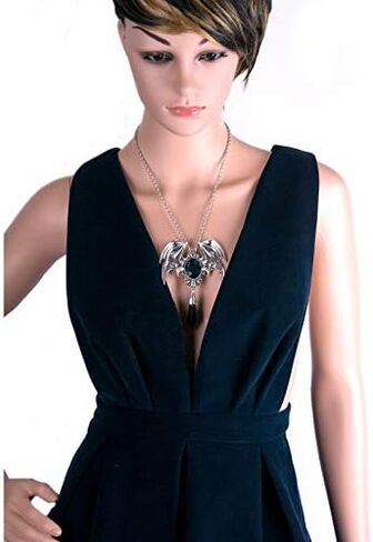 Yissw Halloween Retro Animal Bat Wing Crystal Pendant for Women Girls Western Style Geometry Gothic Necklace in Kuwait